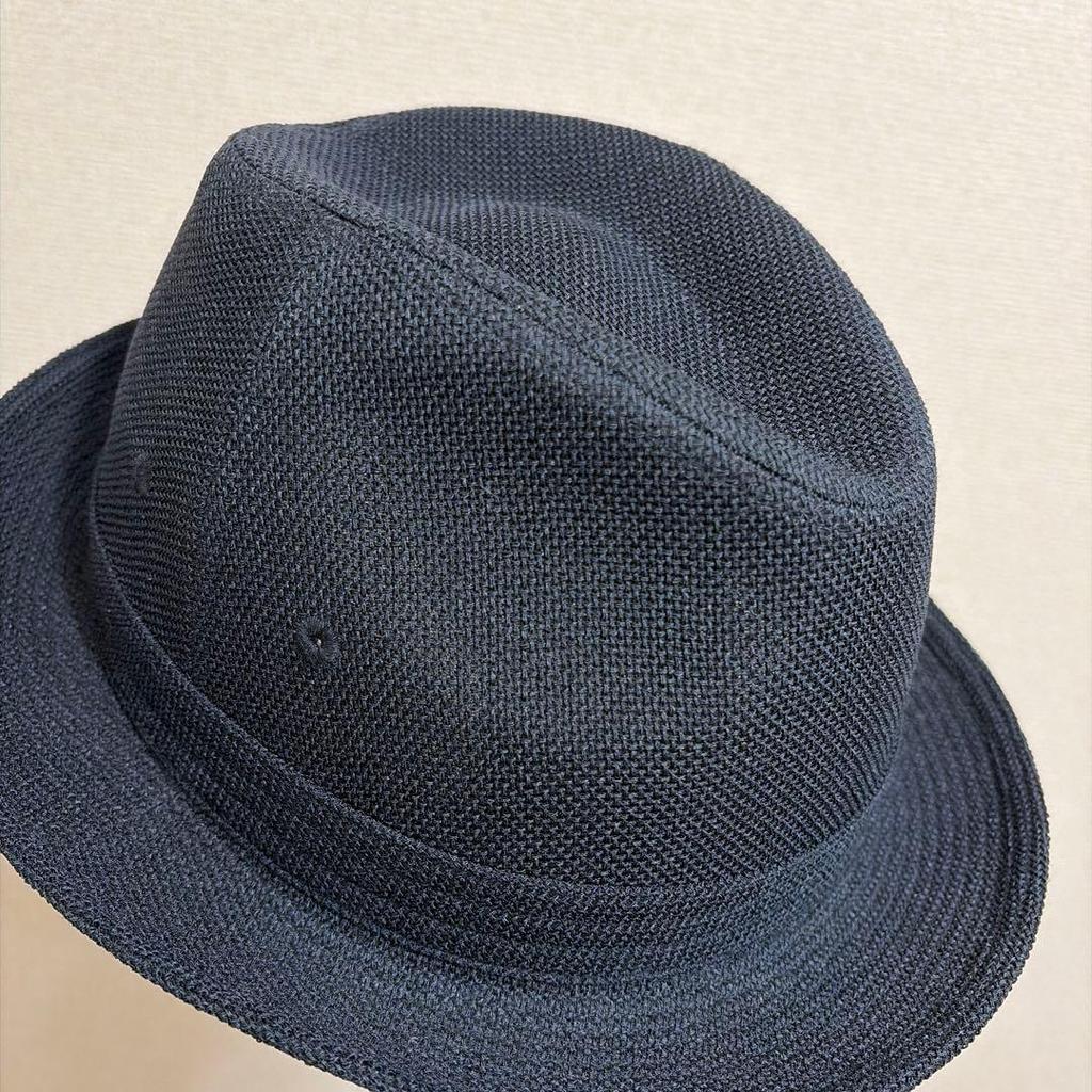 Used STETSON Folded Hat with Feather Navy