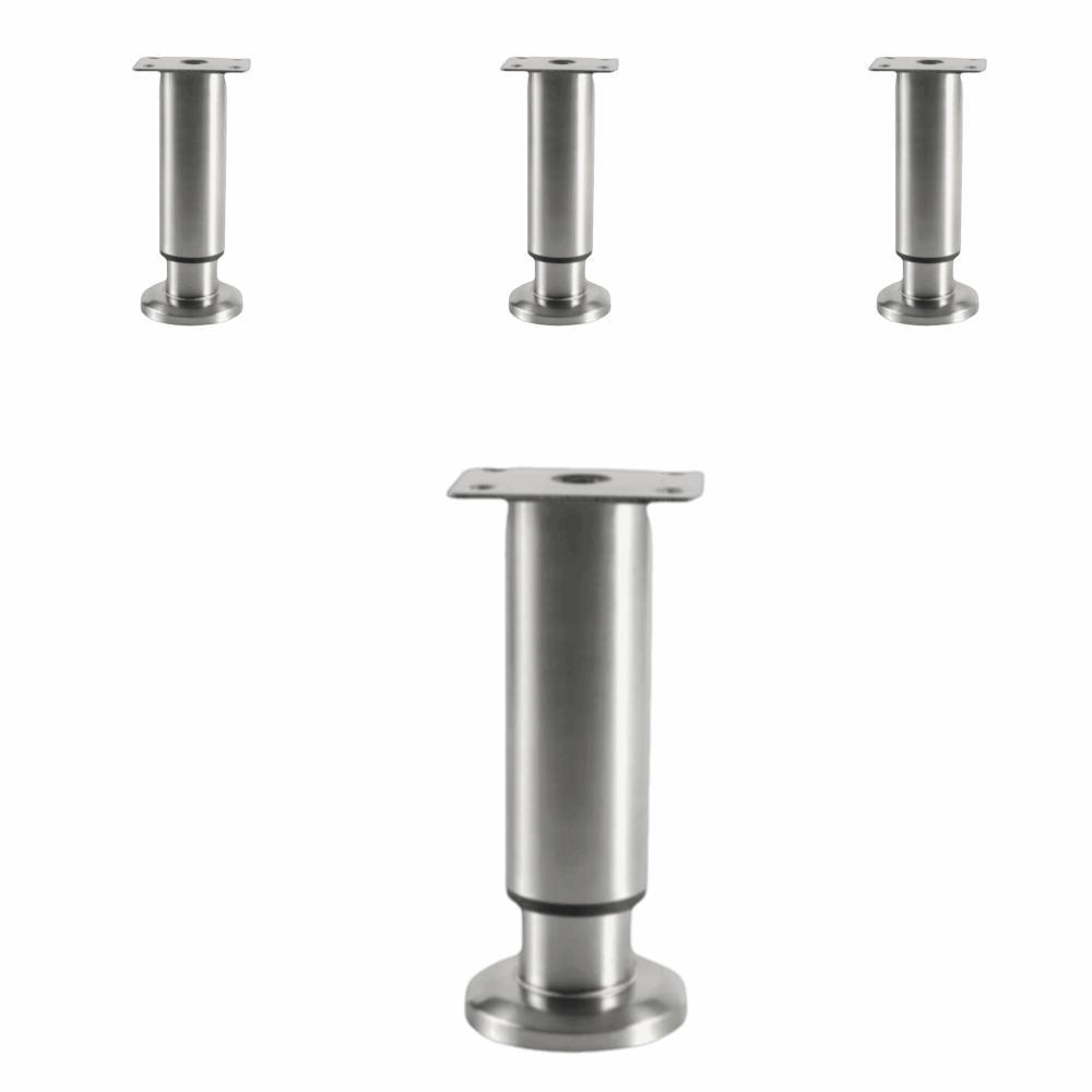 4PCS Stainless Steel + PP Telescopic Furniture Legs Stainless Steel Support Legs For TV Cabinet