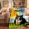 cat meme Custom Flannel Blankets Soft Warm Cozy Throws for Home Decor Holiday Gifts