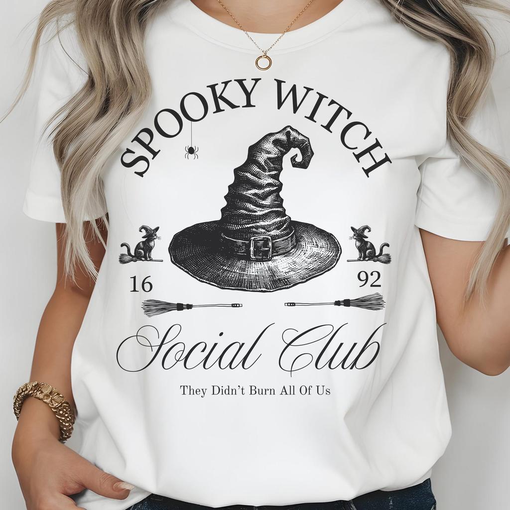 Spooky Witch Social Club Tee: Halloween Party Costume Shirt