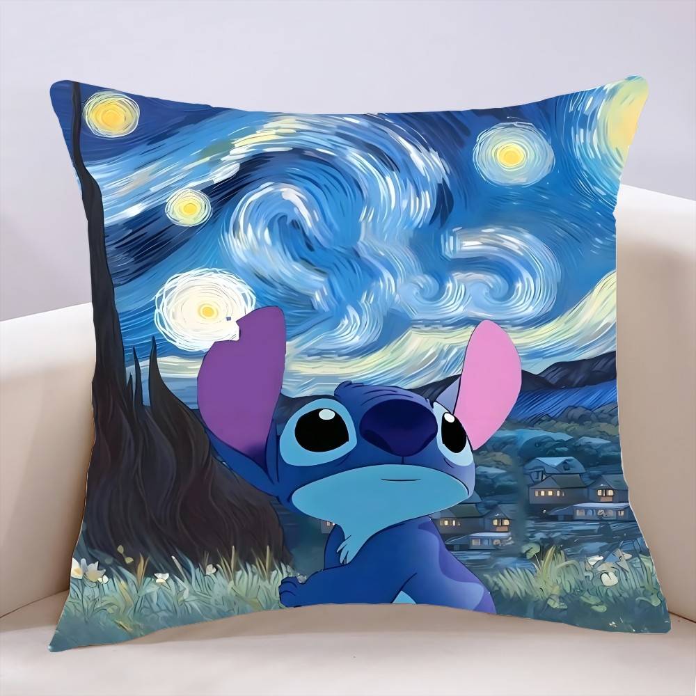 L-Lilo CartoonS-Stitchs Pillow Case Cushion Cover Soft Cute Throw Pillow Case For Car Sofa Pillowcase Polyester With Zipper