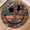 Modern Minimalist Round Pink Flower Mickey Smile Face Design Carpet Mat for Living Room Bedroom Home Decoration Rug Kitchen Mat