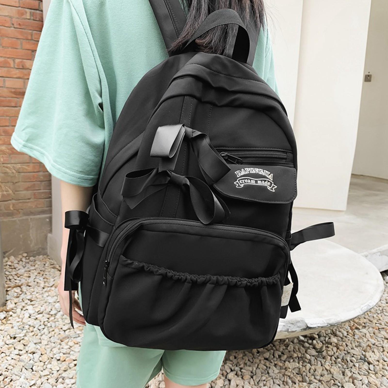 

Новый модный женский портативный повседневный рюкзак One Size чёрный