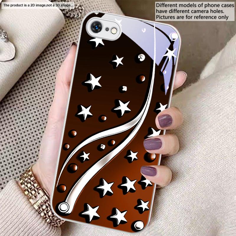 Tiefe Nacht mit Sternen Für iPhone 17 Air 16 E 15 14 13 Plus 12 mini 17 Pro Max 11Pro XR Xs X 7 8 11 Gehärtetes Glas Handyhülle