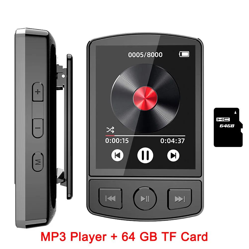 Mini MP3 Player Portable Sport Clip Walkman HiFi Sound Bluetooth-Compatible 5.0 Student Walkman 1.8 Inch Screen with FM Radio E-Book