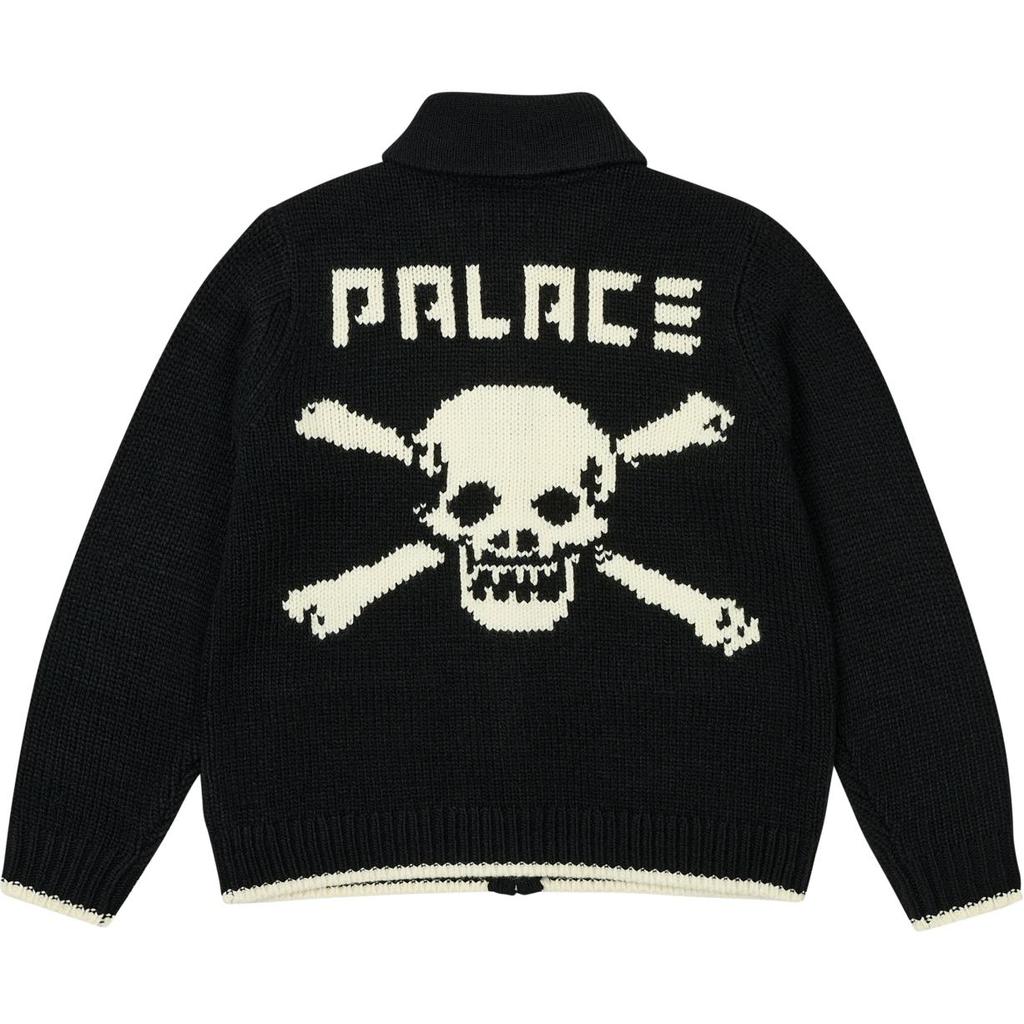 Palace Bones Cowichan Knit Black Unisex Tops P27KW044