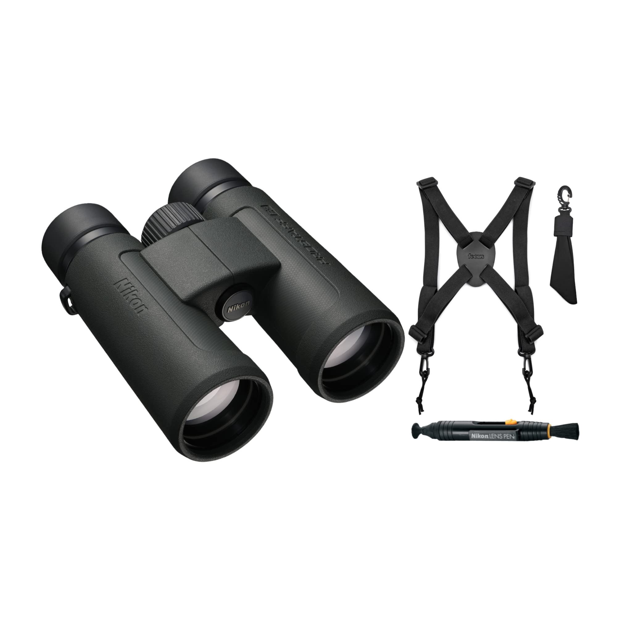 

Nikon Prostaff P3 10X42 Binocular Set with Harness and Lens Pen Cleaning System 3 Items