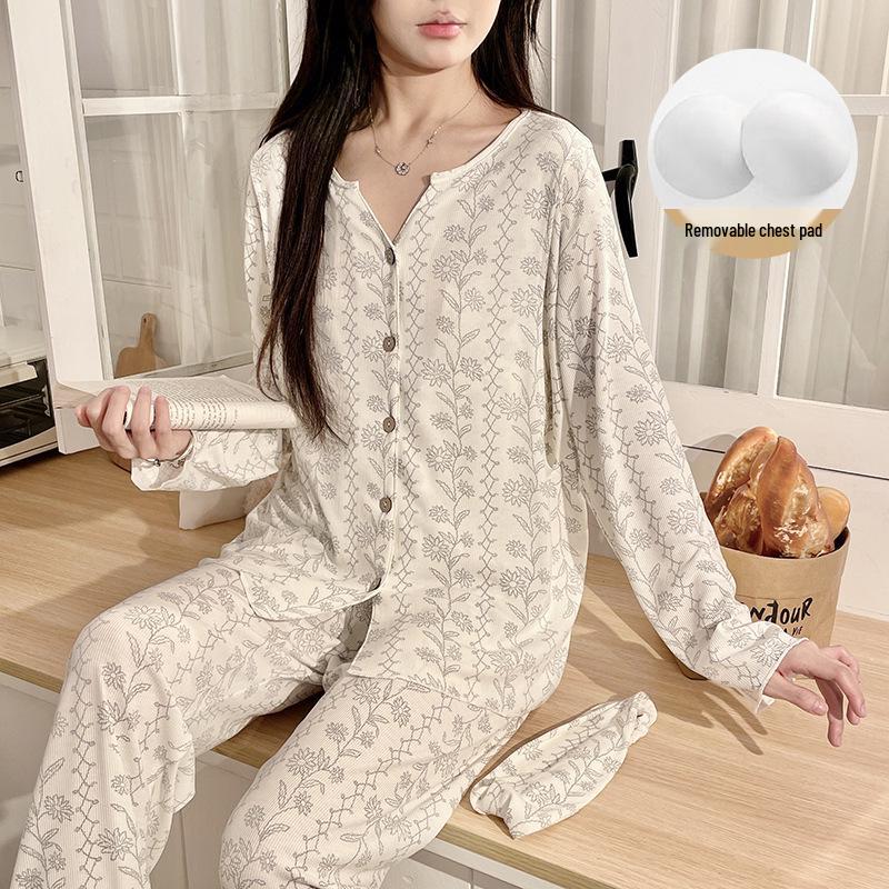 Xia Modal Maternity Pajamas: Adjustable Breastfeeding Sleepwear for Pregnancy and Postpartum