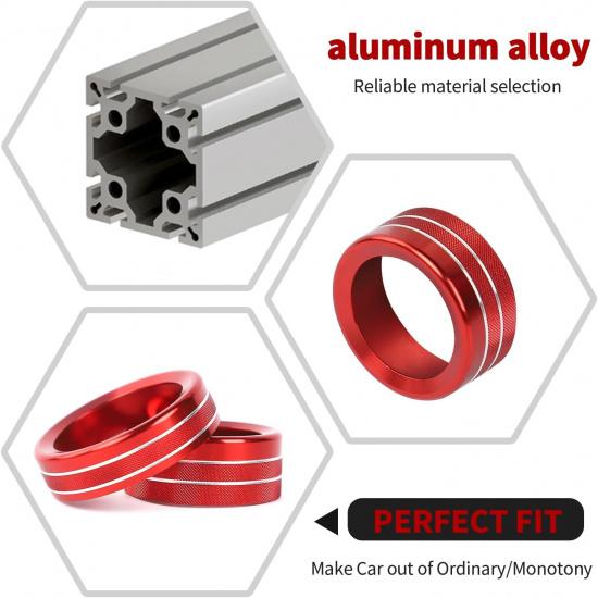 RT-TCZ Headlight Knob Cover Audio Volume Switch Cover Trim Center Console Interior Accessories for Ford Mustang 2024 2025 (Red)