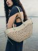 Borsa a Mano Polne Intrecciata in Vera Pelle: Borsa a Spalla alla Moda, di Grande Capacità, in Pelle di Mucca per Uso Casual o da Spiaggia