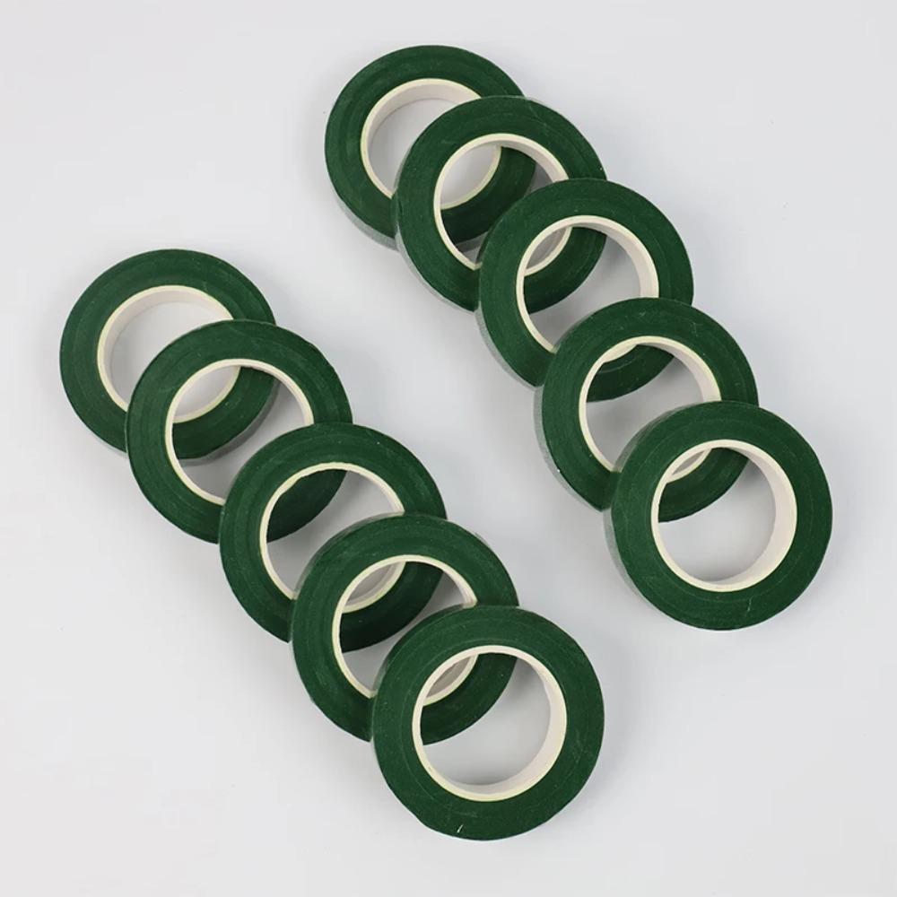 1/5/10Rolls Green Floral Tape Self Adhesive, Flower Wrapping Tape for Bouquet Stamen DIY, Florist Wedding Party Decoration Supplies