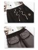2024 Women's Khaki Wool Acetate Harem Pants - Petite Nine-Point Carrot Style for Autumn/Winter