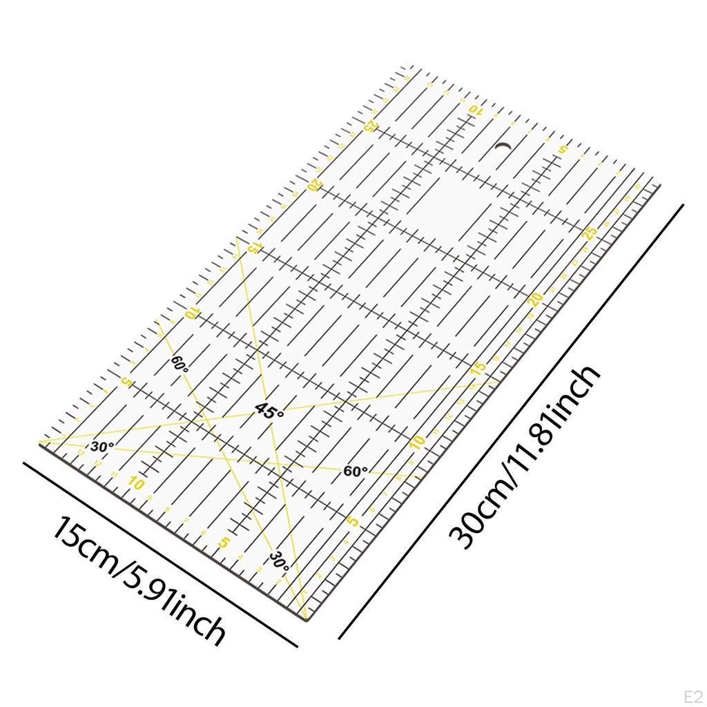 Rectangle Acrylic Quilting Ruler Cloth Cutting Template Crafting Sewing for Printing