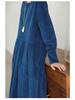 Autumn 2021 Japanese-Korean Corduroy Literary Dress - Women's Long-Sleeve Midi Skirt