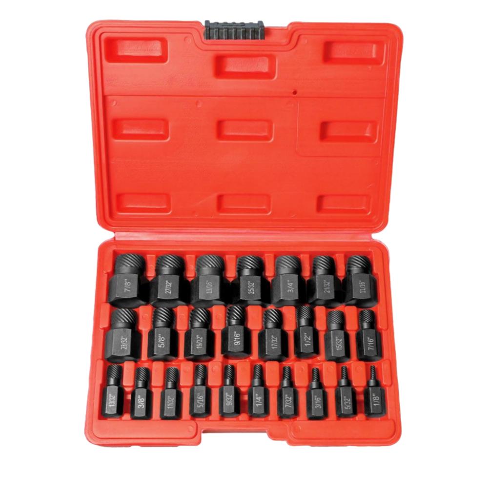 14-Piece High-Style Nut Extractor Set with Reverse and Sliding Tooth Sleeves