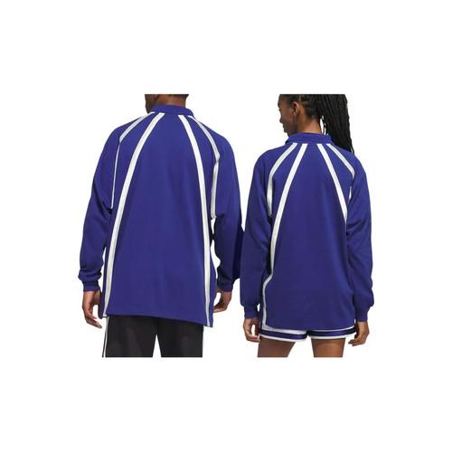 Adidas Originals Rugby Long Sleeve Polo Shirt Unisex Blue
