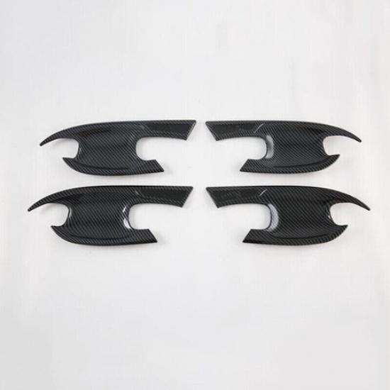 Carbon Fiber Exterior Door Handle Bowl Cover Trim For Hyundai Tucson 2021-2023