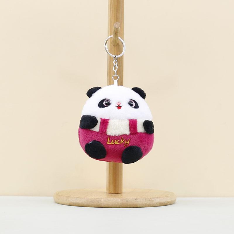 

Colorful Cute And Panda Plush Toy Keychain Soft Stuffed Animal From Chengdu Base червоний