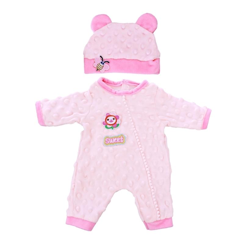 

Bear Ear Hat Overalls Furry Outfit For 18 Inch Girl Doll Christmas Accessories Fashionable Furry Winter Pajama 1