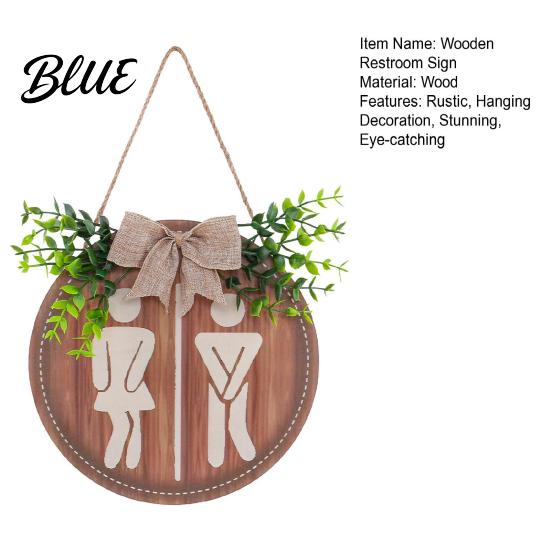 Massivholz Badezimmer Damen Toilette Holzschild Toilettenwandkunst Herren und Rustikale Wohnkultur für Runde Bauernhaus Hängend