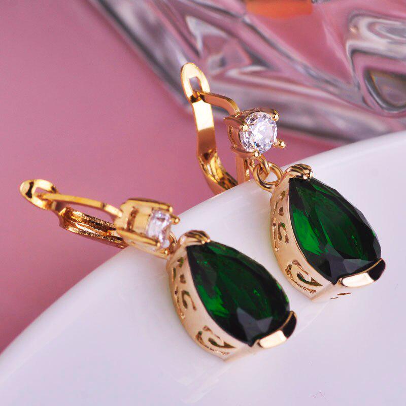 

Серьги-капли Love Heart со стразами для женщин, роскошные серьги с цирконием AAA Brincos Bijoux, пирсинг ушей Aretes Vaz, ювелирные изделия зелёный