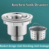 Stainless Steel Kitchen Sink Washing Basin Filter Drainer Accessories Deodorizing Mop Pool Drain Extension Set
