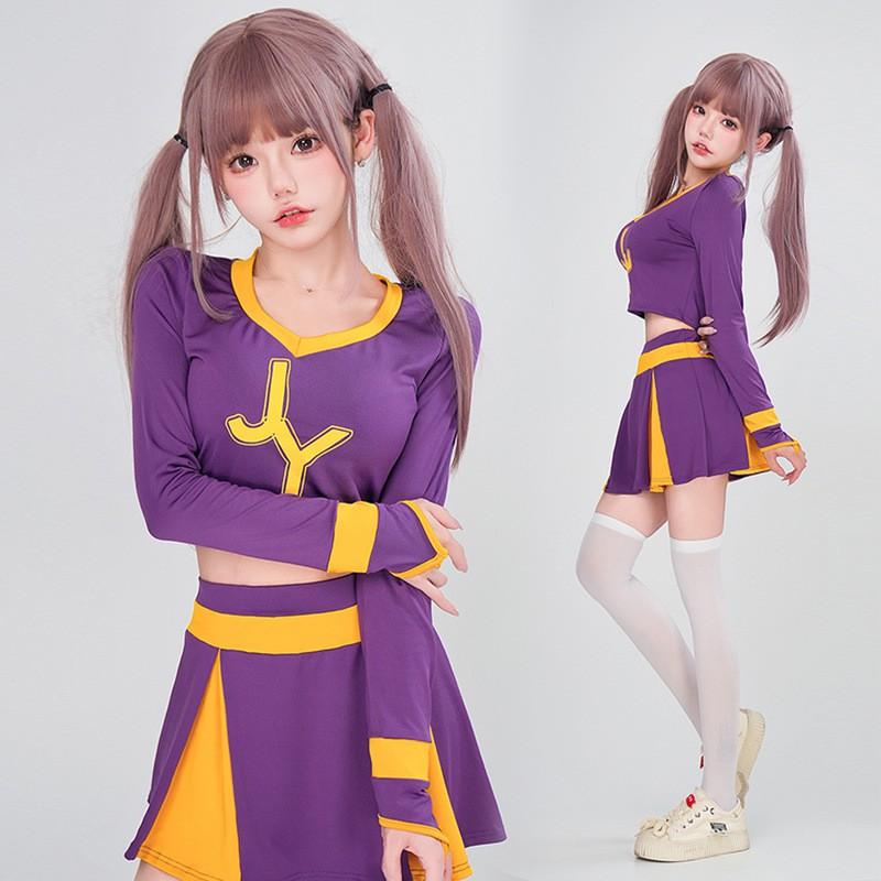 Womens Sexy Cheerleading Costume Halloween Cosplay Outfit Sports Events Stage Performance