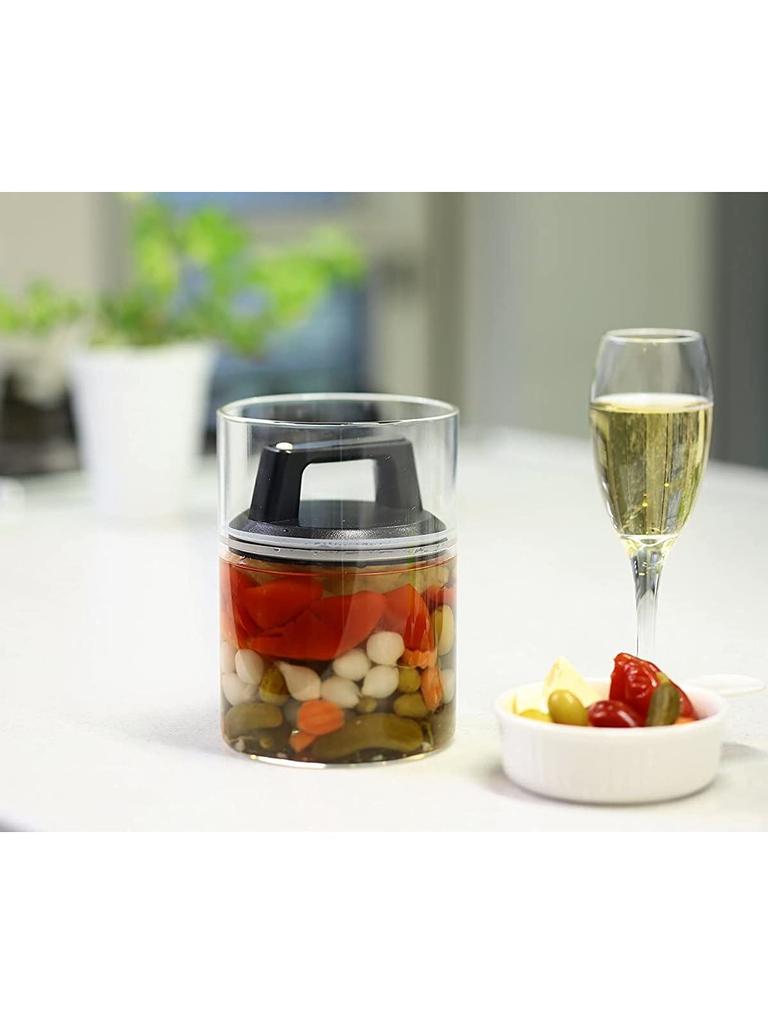 Fujisho Felio Vorratsbehälter, Glaskanister, 1300 cc, Luftreduzierer, regelmäßige One-Touch-Bedienung, luftdicht, Antioxidation, keine Farbübertragung, F8752, 1 Stück