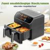 9L Air Fryer with Double Chamber, Fryer with LED Display, Adjustable Time and Temperature 80-200℃
