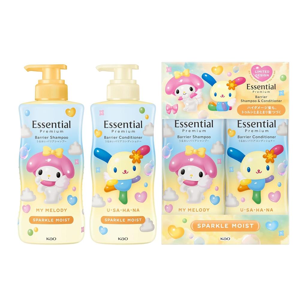 Essential Premium Barrier Sparkle Moist Pump Set Sanrio Design 860 ml