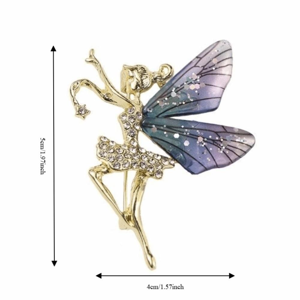 Metal Dancing Girl Brooch Light Luxury Butterfly Brooch Delicate Women's Brooch Clothes Decoration