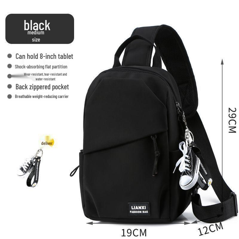 Pánská a dámská japonská trendová všestranná taška přes hruď a crossbody - ležérní cestovní a sportovní batoh