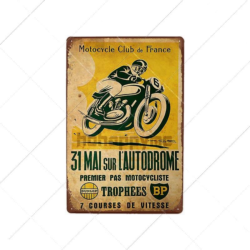 DORA Segno in Latta TT Isle Of Man Poster Metallico Retro Vintage Segni in Latta Gare di Motociclette Targhetta Piatto da Parete Pub Bar Garage Decorazione Casa xcm