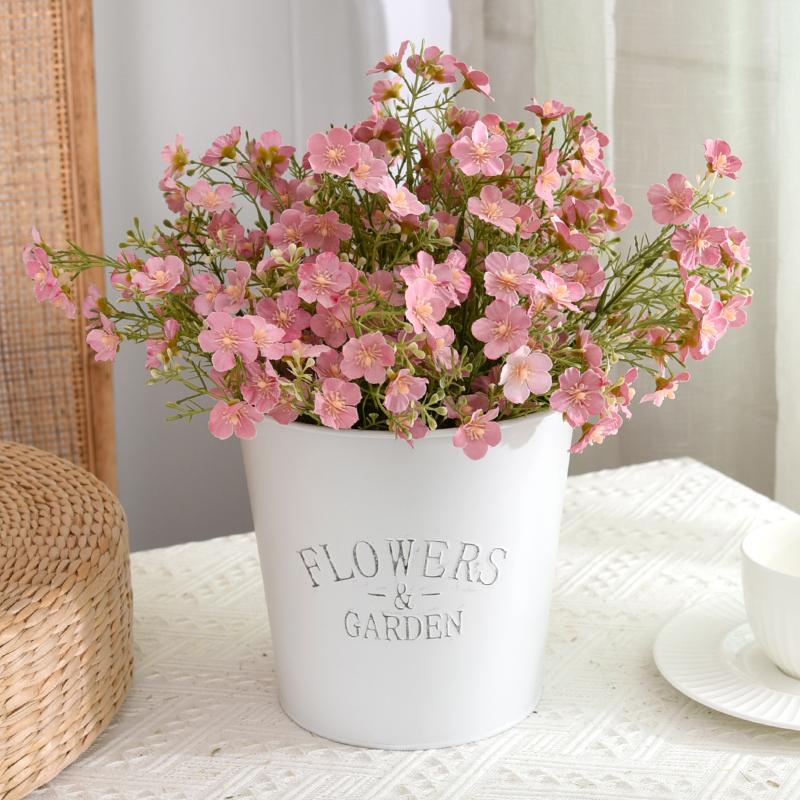 Rustic Flasket Set Artificial Flowers Dried Flowers Living Room Desktop Floral Art Decorations Small Floral Pattern Tia...