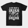 Men Black Print T-shirt I'M Not Irish I Just Like To Get Drunk St Patricks Day No-Cut Transfer Paper Print Cotton Tshirt