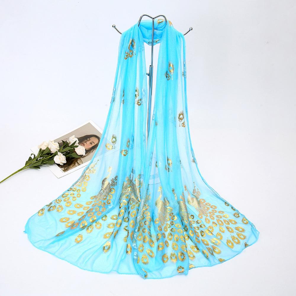 New printed phoenix rose silk scarf women's versatile long beauty yarn scarf beach yarn gift