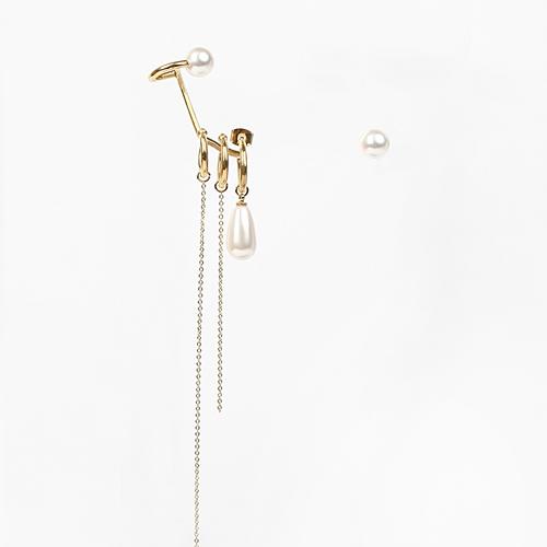 De La Lune Drop Pearl Ear Cuff Earrings [Dl17Fwer13Gdfr]