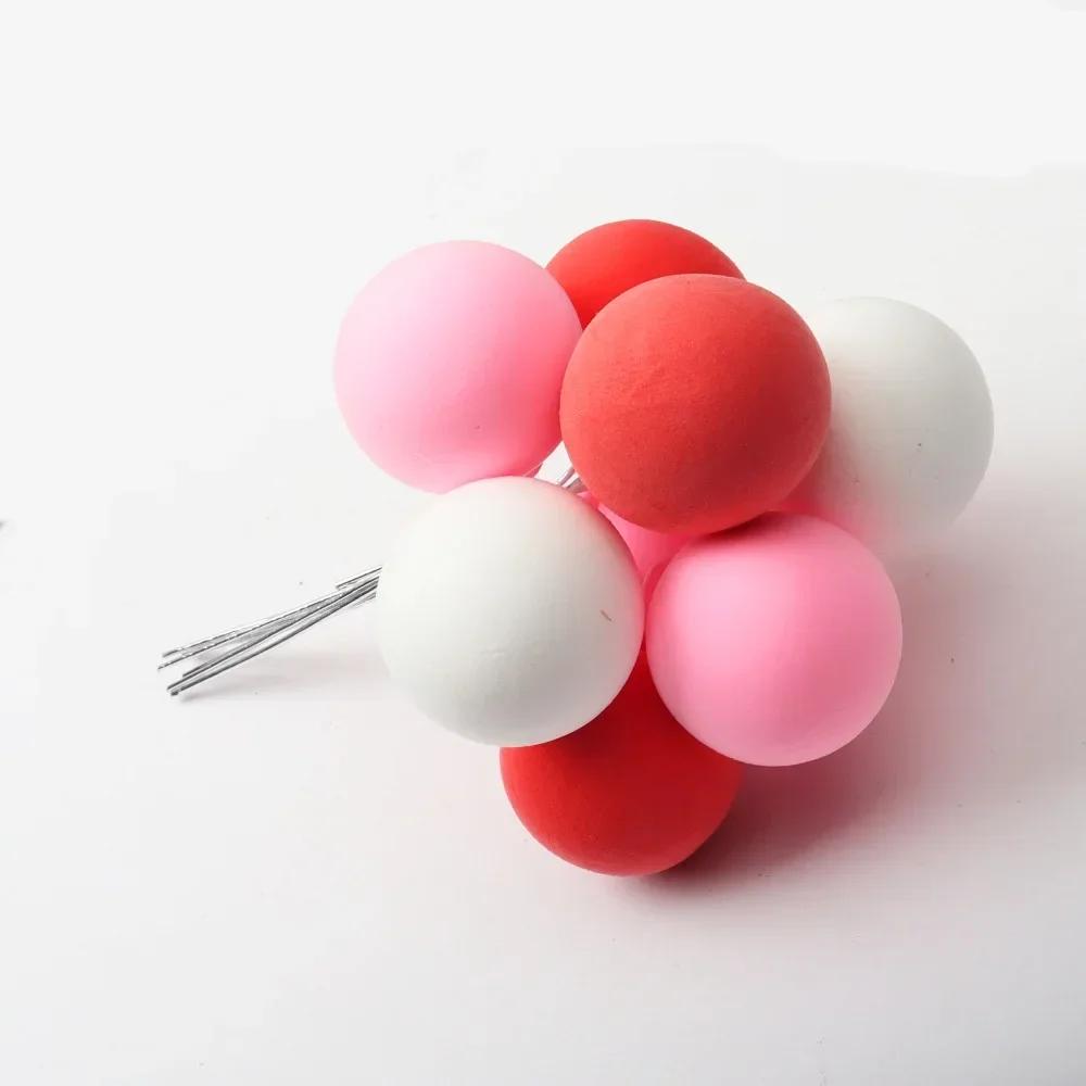 Colorful Clay Cake Topper Hat, 8Pcs Ball Bundle, Creative Cupcake Card Flag, Birthday Party Baby Shower Dessert Decoration