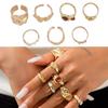 Fashionable Sturdy Metal Geometric Rings Set with Stylish Gemstones Portable for Fashion Women Ladies Casual Wear