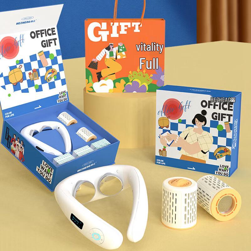 

Hezheng USB Массажер для шеи и Банка для моксы, Набор из 4 предметов, Офисный подарок