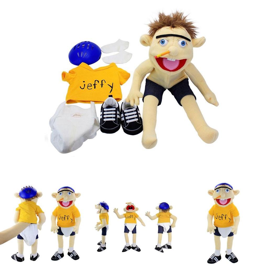 Morbida e Amica della Pelle Marionetta a Mano Peluche Cartone Animato Jeffy per Bambini e Adulti Regalo Perfetto per Natale e Compleanno!