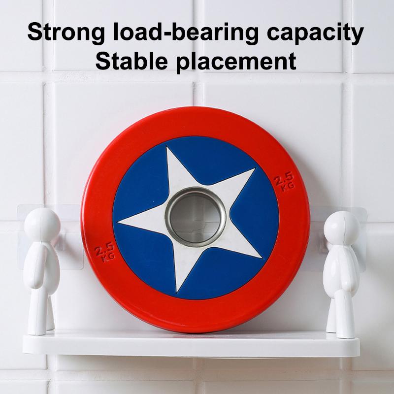 1ks Samolepicí plastová police s kreslenými postavičkami, Bezvrtací koupelnový úložný regál, Kuchyňský organizér na kořenky