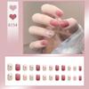 24Pcs Purple Bunny Design Full Coverage Press On Nails Artificial Removable Fake Nail Art Acrylic False Nails Finished