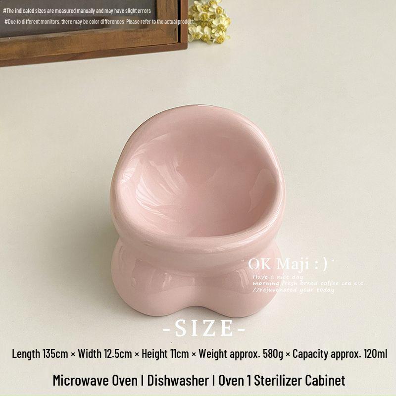 

Cute Ceramic Cat Food and Water Bowl - Prevents Black Chin, Easy Drinking, Anti-Spill Design for Cats & Dogs