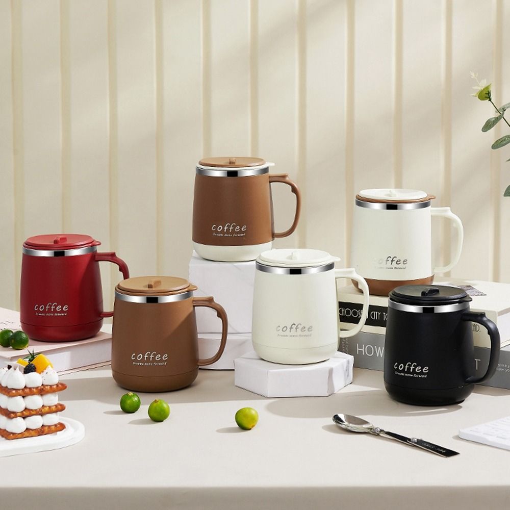 Double-layer Stainless Steel Coffee Mug Large Capacity Insulated Drinking Cup Water Cups  for Home