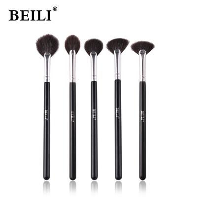 Fan Makeup Brushes Goat Hair Highlighter Blusher Brushes High Quality For Professional Makeup Brush Set With Cosmetic Bag