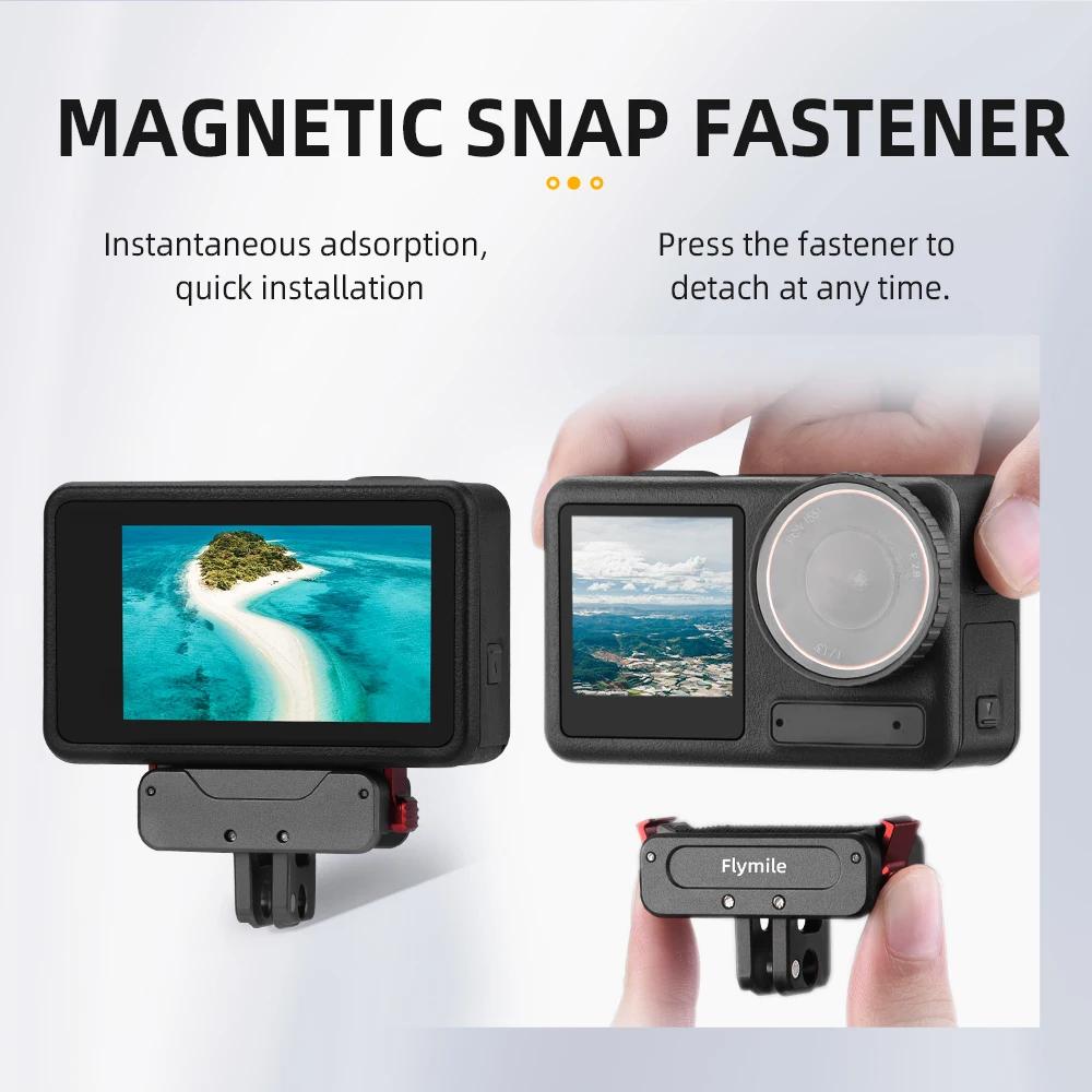 Flymile Magnetic Base Expansion Bracket for DJI Osmo Action 5 Pro/4 Adapter 1/4 Screw Hole Sports Camera Photography Accessories