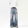American Street Light-flare Straight Jeans Men's Slim Loose Wash Cat Whisker Niche Flared Pants