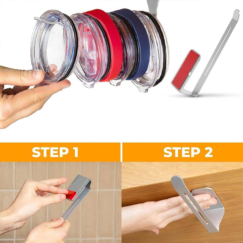 Alloy Space Saving Tumbler Lid Organizer Easy Installation Universal Space Saving Cup Lid Organizer