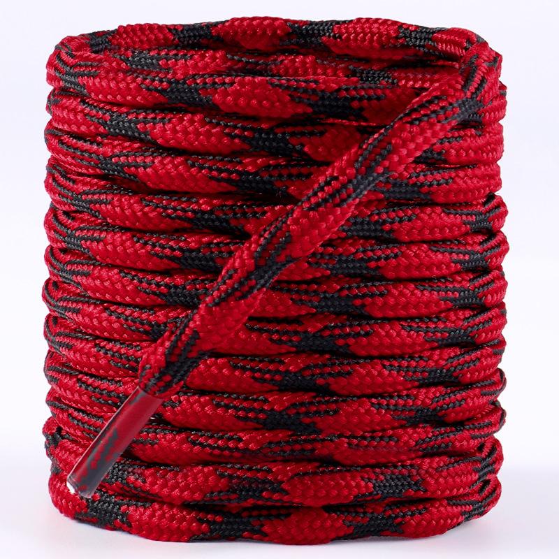 1 Paar Ronde Golf Veters Wandelschoenveters Geweven Sportschoenen Antislip Slijtvast Anti-los Water Schoenveters Touw 140cm red
